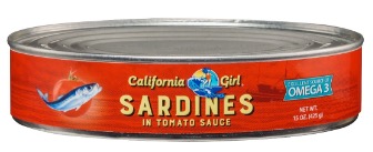 CALIFORNIA GIRLS 15oz SARDINES IN TOMATO SAUCE