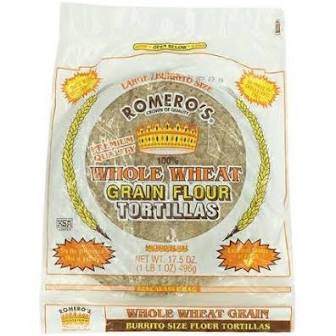 ROMEROS WHOLE WHEAT TORTILLAS